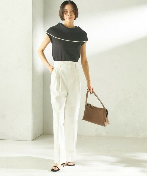 SHIPS / シップス ニット・セーター | 《予約》〈手洗い可能〉綿 ポリエステル 配色 2WAY 半袖 ニット | 詳細1