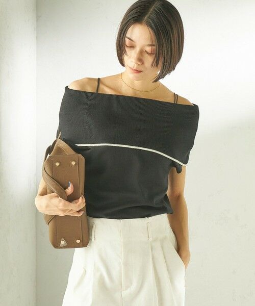 SHIPS / シップス ニット・セーター | 《予約》〈手洗い可能〉綿 ポリエステル 配色 2WAY 半袖 ニット | 詳細11