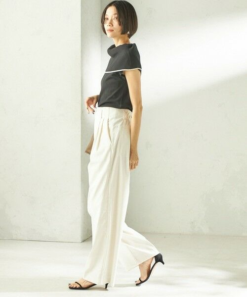 SHIPS / シップス ニット・セーター | 《予約》〈手洗い可能〉綿 ポリエステル 配色 2WAY 半袖 ニット | 詳細2