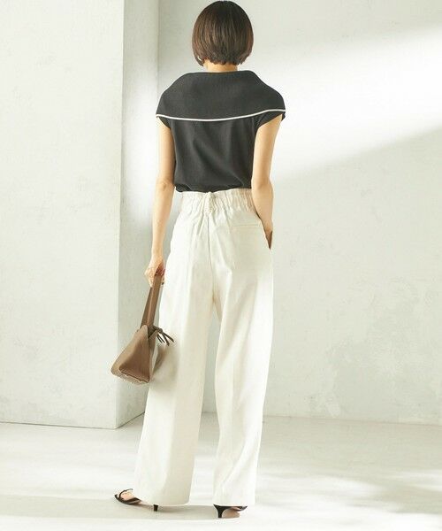 SHIPS / シップス ニット・セーター | 《予約》〈手洗い可能〉綿 ポリエステル 配色 2WAY 半袖 ニット | 詳細3