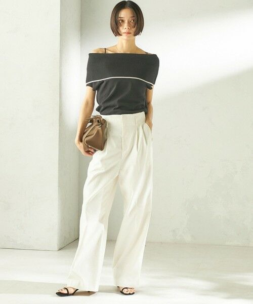 SHIPS / シップス ニット・セーター | 《予約》〈手洗い可能〉綿 ポリエステル 配色 2WAY 半袖 ニット | 詳細5