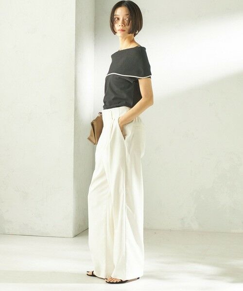 SHIPS / シップス ニット・セーター | 《予約》〈手洗い可能〉綿 ポリエステル 配色 2WAY 半袖 ニット | 詳細6