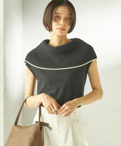 SHIPS / シップス ニット・セーター | 《予約》〈手洗い可能〉綿 ポリエステル 配色 2WAY 半袖 ニット | 詳細7