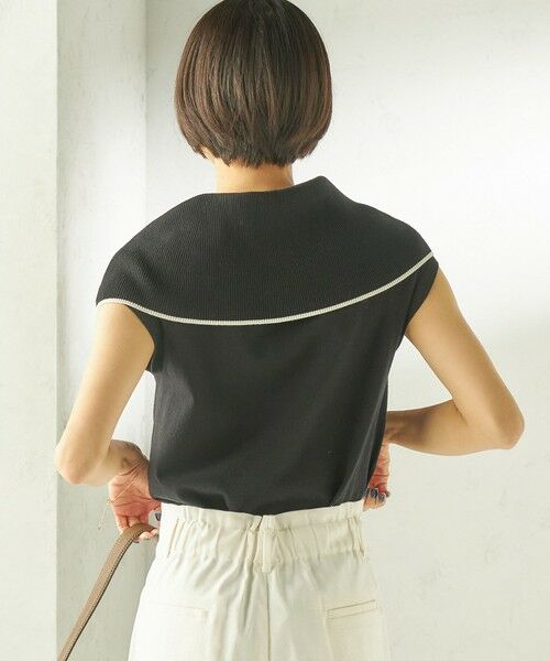 SHIPS / シップス ニット・セーター | 《予約》〈手洗い可能〉綿 ポリエステル 配色 2WAY 半袖 ニット | 詳細9