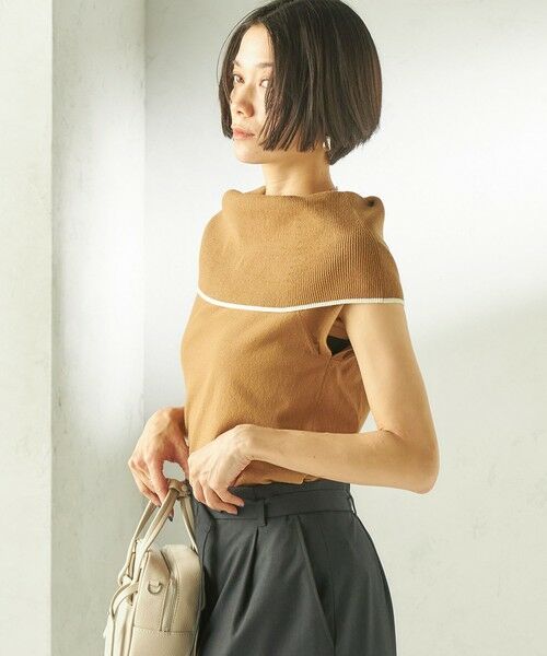 SHIPS / シップス ニット・セーター | 《予約》〈手洗い可能〉綿 ポリエステル 配色 2WAY 半袖 ニット | 詳細22