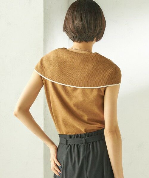 SHIPS / シップス ニット・セーター | 《予約》〈手洗い可能〉綿 ポリエステル 配色 2WAY 半袖 ニット | 詳細23