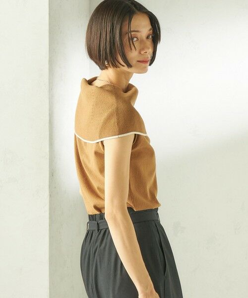 SHIPS / シップス ニット・セーター | 《予約》〈手洗い可能〉綿 ポリエステル 配色 2WAY 半袖 ニット | 詳細24