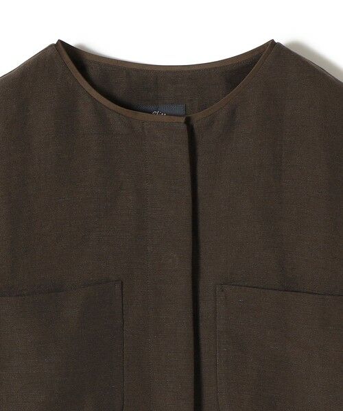 SHIPS / シップス ノーカラージャケット | SHIPS Primary Navy Label:麻混 ノーカラー ジャケット（セットアップ対応） | 詳細5