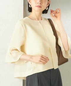 SHIPS / シップス ノーカラージャケット | 《予約》〈手洗い可能〉ミニ チェック カラミ ノーカラー ジャケット