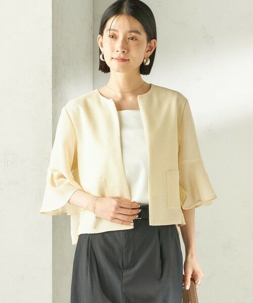 SHIPS / シップス ノーカラージャケット | 《予約》〈手洗い可能〉ミニ チェック カラミ ノーカラー ジャケット | 詳細5