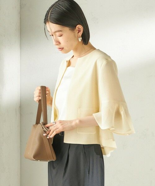 SHIPS / シップス ノーカラージャケット | 《予約》〈手洗い可能〉ミニ チェック カラミ ノーカラー ジャケット | 詳細6