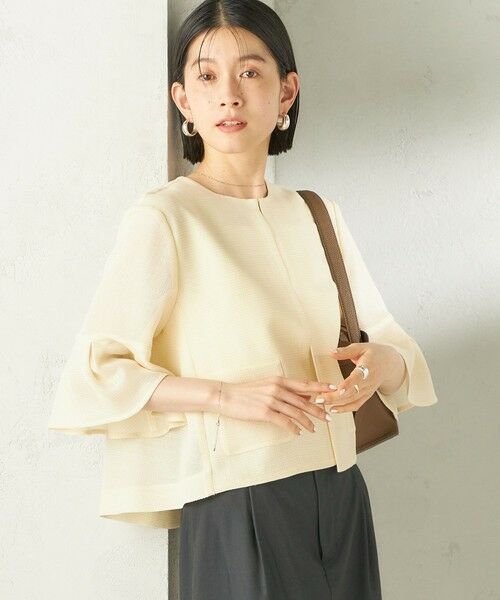 SHIPS / シップス ノーカラージャケット | 《予約》〈手洗い可能〉ミニ チェック カラミ ノーカラー ジャケット | 詳細9