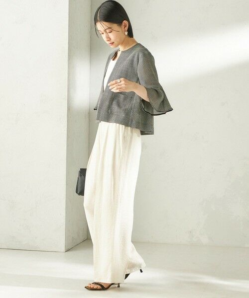 SHIPS / シップス ノーカラージャケット | 《予約》〈手洗い可能〉ミニ チェック カラミ ノーカラー ジャケット | 詳細26