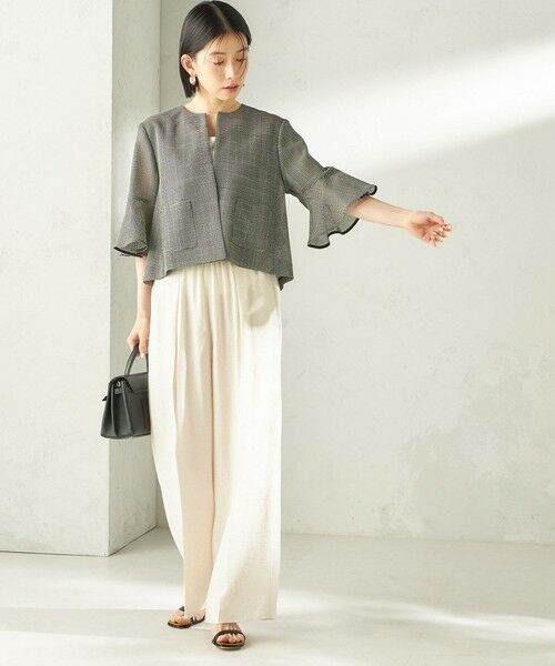 SHIPS / シップス ノーカラージャケット | 《予約》〈手洗い可能〉ミニ チェック カラミ ノーカラー ジャケット | 詳細29