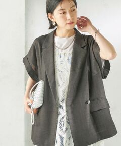 SHIPS / シップス テーラードジャケット | 《予約》〈接触冷感/UVカット/吸水速乾/洗濯機可能〉SUUSUU フレンチ スリーブ 羽織 ジャケット