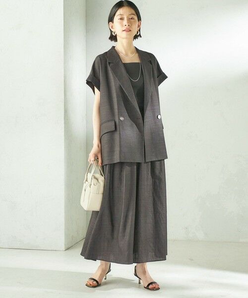 SHIPS / シップス テーラードジャケット | 《予約》〈接触冷感/UVカット/吸水速乾/洗濯機可能〉SUUSUU フレンチ スリーブ 羽織 ジャケット | 詳細11