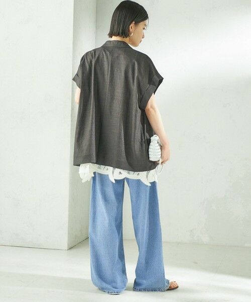 SHIPS / シップス テーラードジャケット | 《予約》〈接触冷感/UVカット/吸水速乾/洗濯機可能〉SUUSUU フレンチ スリーブ 羽織 ジャケット | 詳細3