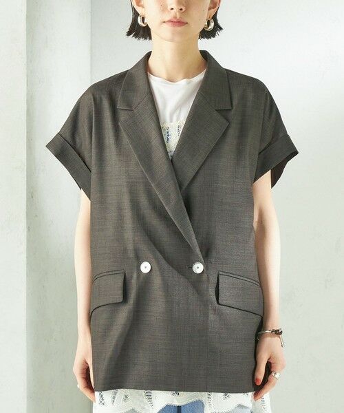 SHIPS / シップス テーラードジャケット | 《予約》〈接触冷感/UVカット/吸水速乾/洗濯機可能〉SUUSUU フレンチ スリーブ 羽織 ジャケット | 詳細15