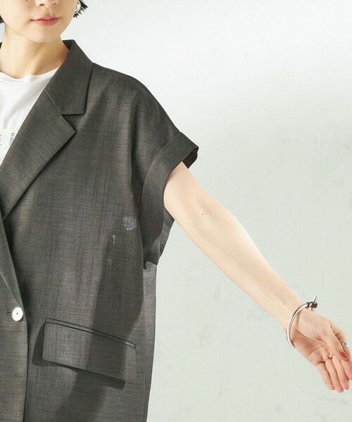 SHIPS / シップス テーラードジャケット | 《予約》〈接触冷感/UVカット/吸水速乾/洗濯機可能〉SUUSUU フレンチ スリーブ 羽織 ジャケット | 詳細18