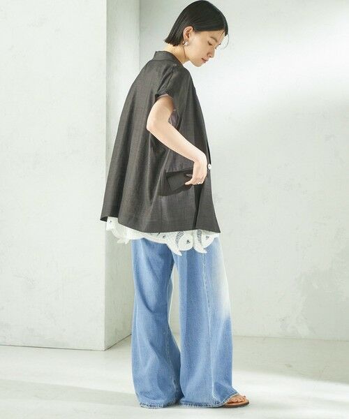 SHIPS / シップス テーラードジャケット | 《予約》〈接触冷感/UVカット/吸水速乾/洗濯機可能〉SUUSUU フレンチ スリーブ 羽織 ジャケット | 詳細4