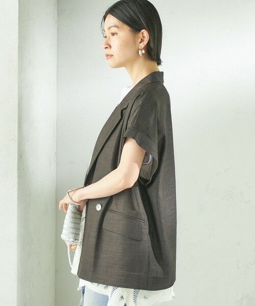 SHIPS / シップス テーラードジャケット | 《予約》〈接触冷感/UVカット/吸水速乾/洗濯機可能〉SUUSUU フレンチ スリーブ 羽織 ジャケット | 詳細6