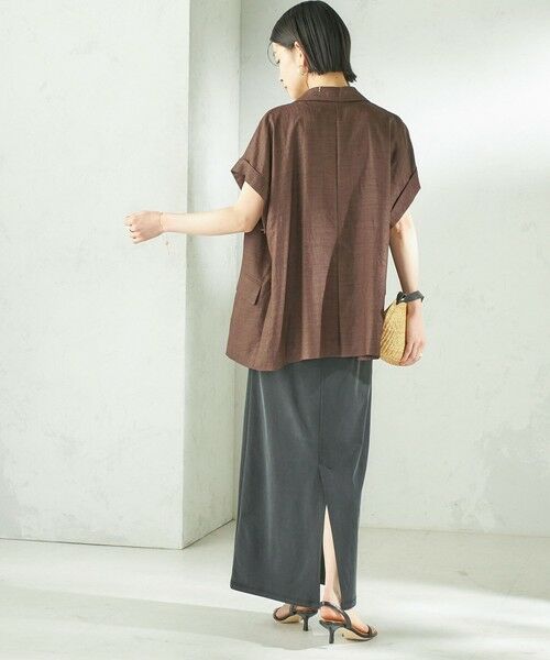 SHIPS / シップス テーラードジャケット | 《予約》〈接触冷感/UVカット/吸水速乾/洗濯機可能〉SUUSUU フレンチ スリーブ 羽織 ジャケット | 詳細22