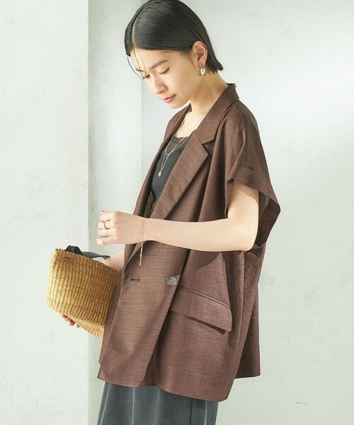 SHIPS / シップス テーラードジャケット | 《予約》〈接触冷感/UVカット/吸水速乾/洗濯機可能〉SUUSUU フレンチ スリーブ 羽織 ジャケット | 詳細26