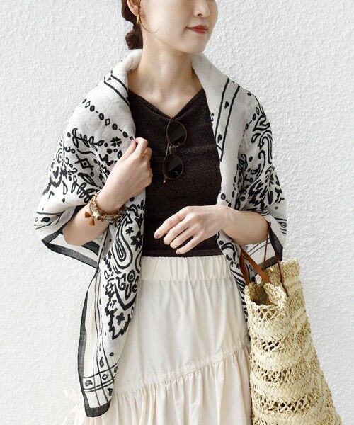 SHIPS / シップス マフラー・ショール・スヌード・ストール | 《予約》【一部SHIPS別注】manipuri: 120*120 STOLE | 詳細1