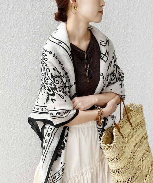 SHIPS / シップス マフラー・ショール・スヌード・ストール | 《予約》【一部SHIPS別注】manipuri: 120*120 STOLE | 詳細4