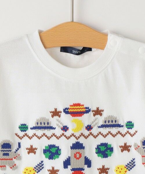 SHIPS / シップス Tシャツ | SHIPS KIDS:80〜90cm / スペース 刺繍 Tシャツ | 詳細2