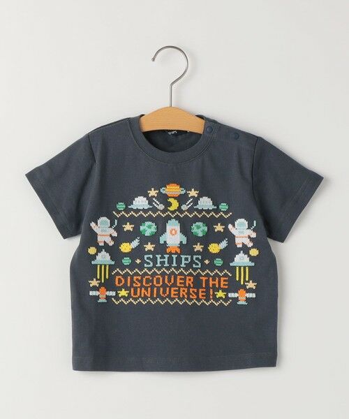 SHIPS / シップス Tシャツ | SHIPS KIDS:80〜90cm / スペース 刺繍 Tシャツ（ネイビー）