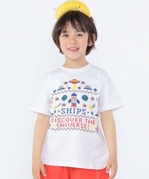SHIPS / シップス Tシャツ | SHIPS KIDS:100〜130cm / スペース 刺繍 Tシャツ | 詳細2