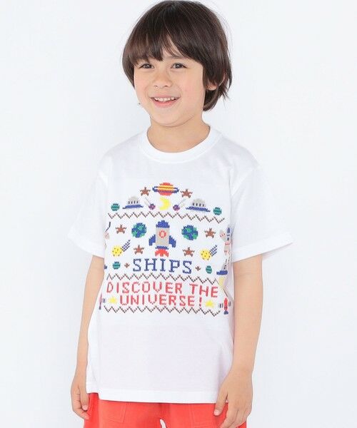 SHIPS / シップス Tシャツ | SHIPS KIDS:100〜130cm / スペース 刺繍 Tシャツ | 詳細3