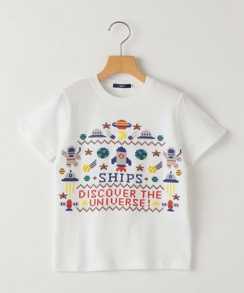 SHIPS / シップス Tシャツ | SHIPS KIDS:100〜130cm / スペース 刺繍 Tシャツ(オフホワイト)
