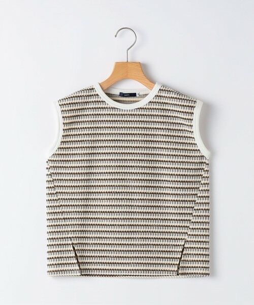 SHIPS / シップス タンクトップ | SHIPS KIDS:80〜90cm / ジャカード ノースリーブ カットソー（ブラウン）