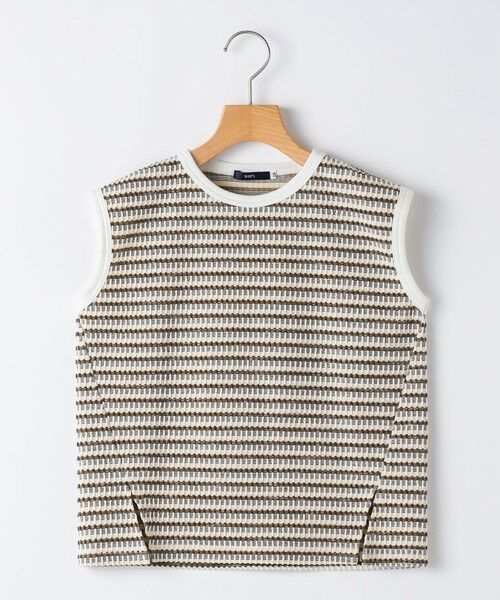SHIPS / シップス タンクトップ | SHIPS KIDS:100〜130cm / ジャカード ノースリーブ カットソー（ブラウン）