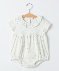 SHIPS / シップス ロンパース | SHIPS KIDS:70〜80cm /フラワー テキスタイル リブ ロンパース