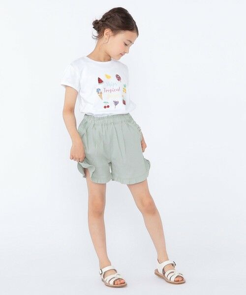 SHIPS / シップス ショート・ハーフ・半端丈パンツ | SHIPS KIDS:100〜130cm / 〈接触冷感〉ドライタッチ フリル ショート パンツ | 詳細14