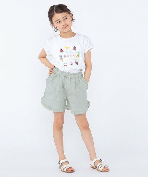 SHIPS / シップス ショート・ハーフ・半端丈パンツ | SHIPS KIDS:100〜130cm / 〈接触冷感〉ドライタッチ フリル ショート パンツ | 詳細15