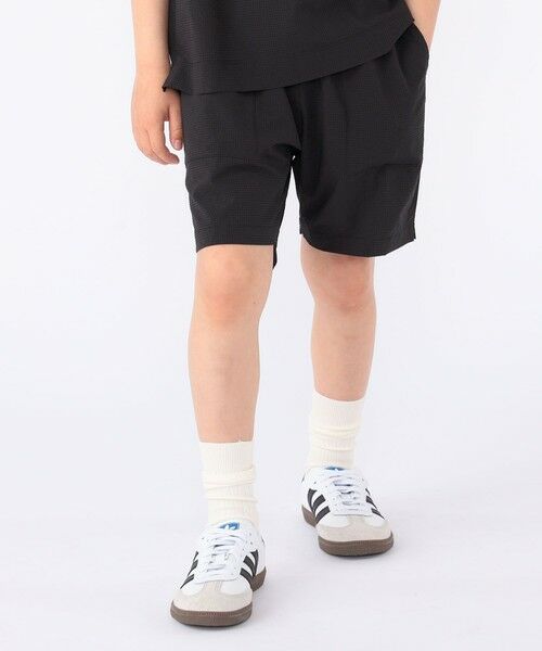 SHIPS / シップス ショート・ハーフ・半端丈パンツ | 【SHIPS KIDS別注】ARCH&LINE:100〜130cm / 〈家族おそろい〉SOLOTEX(R) ショーツ（ブラック）
