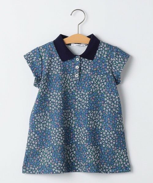 SHIPS / シップス ミニ丈・ひざ丈ワンピース | SHIPS KIDS:80〜90cm / フラワー ポロシャツ ワンピース（ネイビー）