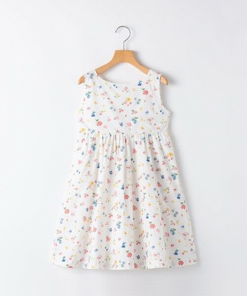 SHIPS / シップス ロング・マキシ丈ワンピース | SHIPS KIDS:80〜90cm / ノースリーブ フラワー プリント ワンピース（オフホワイト）