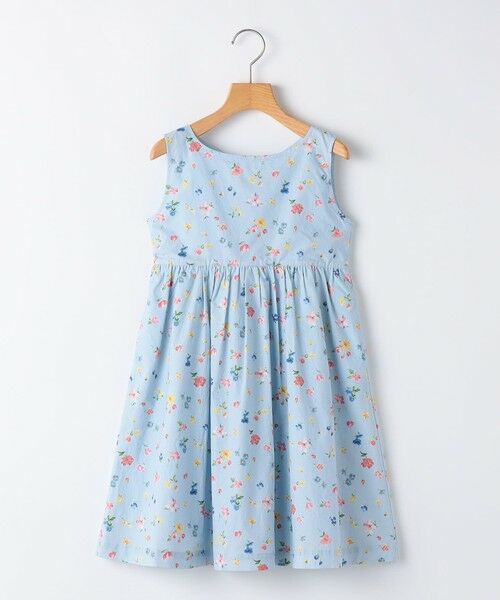 SHIPS / シップス ロング・マキシ丈ワンピース | SHIPS KIDS:100〜130cm / ノースリーブ フラワー プリント ワンピース(ライトブルー)