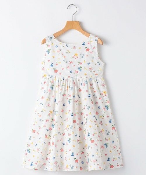SHIPS / シップス ロング・マキシ丈ワンピース | SHIPS KIDS:140〜150cm / ノースリーブ フラワー プリント ワンピース（オフホワイト）