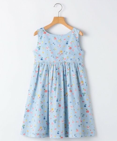 SHIPS / シップス ロング・マキシ丈ワンピース | SHIPS KIDS:140〜150cm / ノースリーブ フラワー プリント ワンピース（ライトブルー）