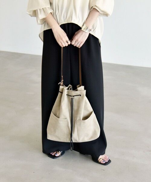 SHIPS / シップス トートバッグ | 《予約》quaranciel: ポケット ラインベルト ワンハンドル トート バッグ（A4対応） | 詳細9