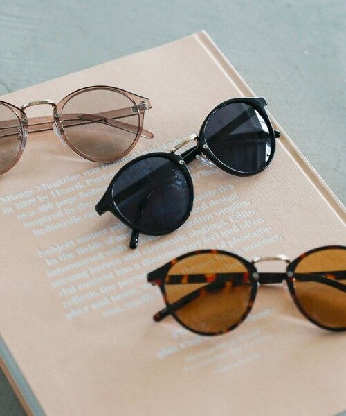 SHIPS / シップス サングラス・メガネ | 《予約》quaranciel: ラウンド サングラス（レオパード ケース チャーム付き）（ブラック）