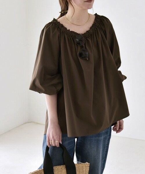 SHIPS / シップス シャツ・ブラウス | 《予約》quaranciel:〈接触冷感/UVカット/撥水加工〉ギャザー オフショル ラッシュガード ブラウス | 詳細23