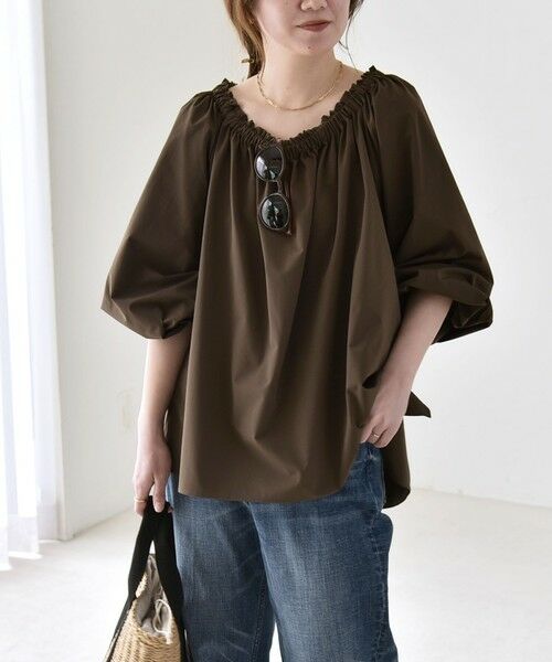 SHIPS / シップス シャツ・ブラウス | 《予約》quaranciel:〈接触冷感/UVカット/撥水加工〉ギャザー オフショル ラッシュガード ブラウス | 詳細24