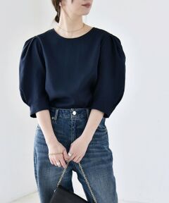 SHIPS / シップス シャツ・ブラウス | 《予約》quaranciel:〈洗濯機可能〉リネンライク パフスリーブ クルーネック ブラウス